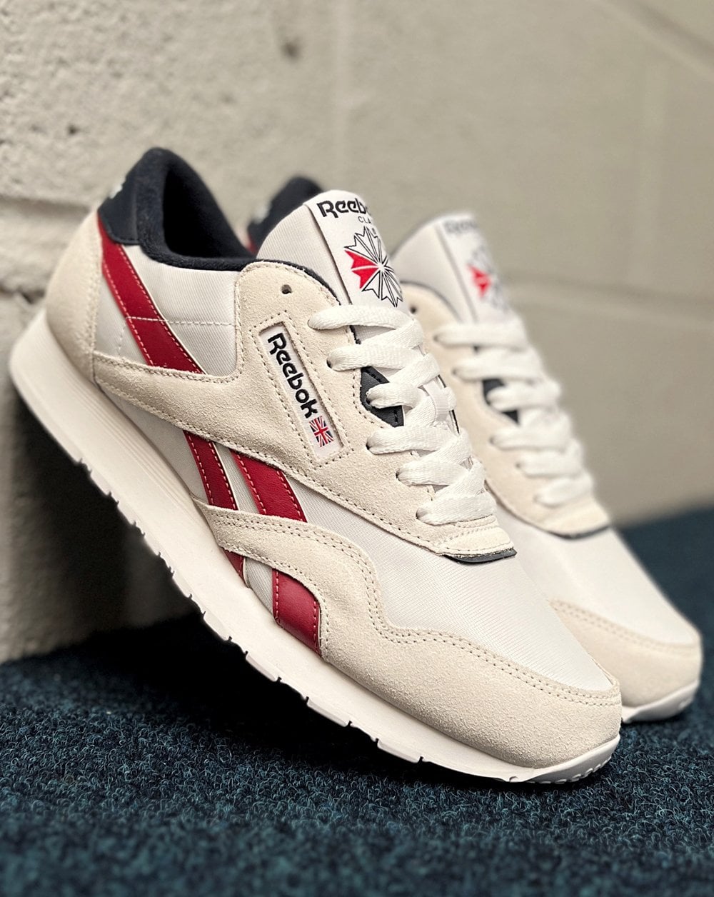 Reebok Classic Nylon Sneakers Weiß Rot Marine