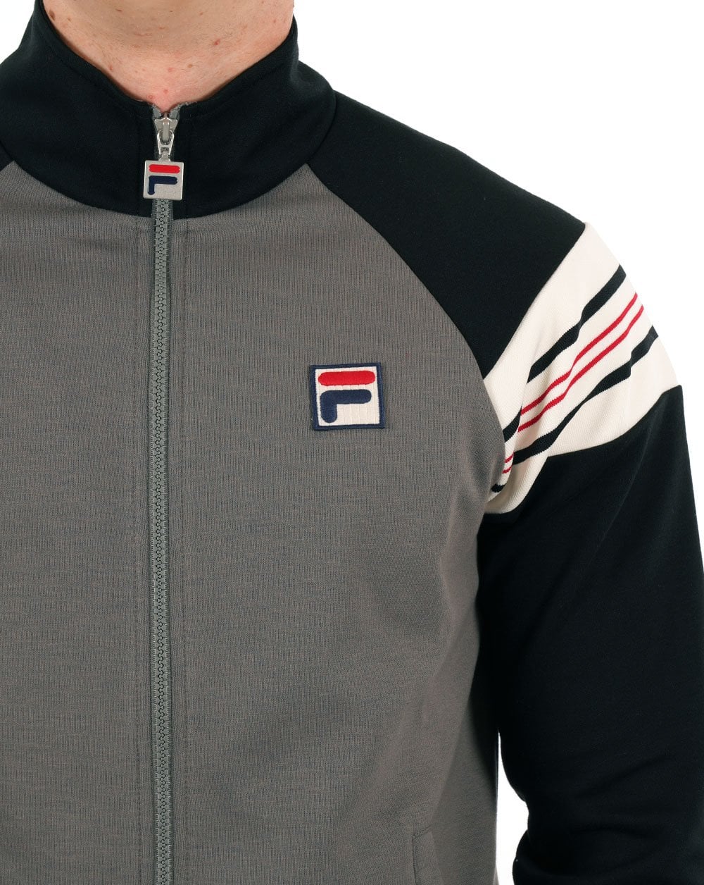 Fila Vintage Advantage Trainingsjacke Grau/Schwarz/Rot