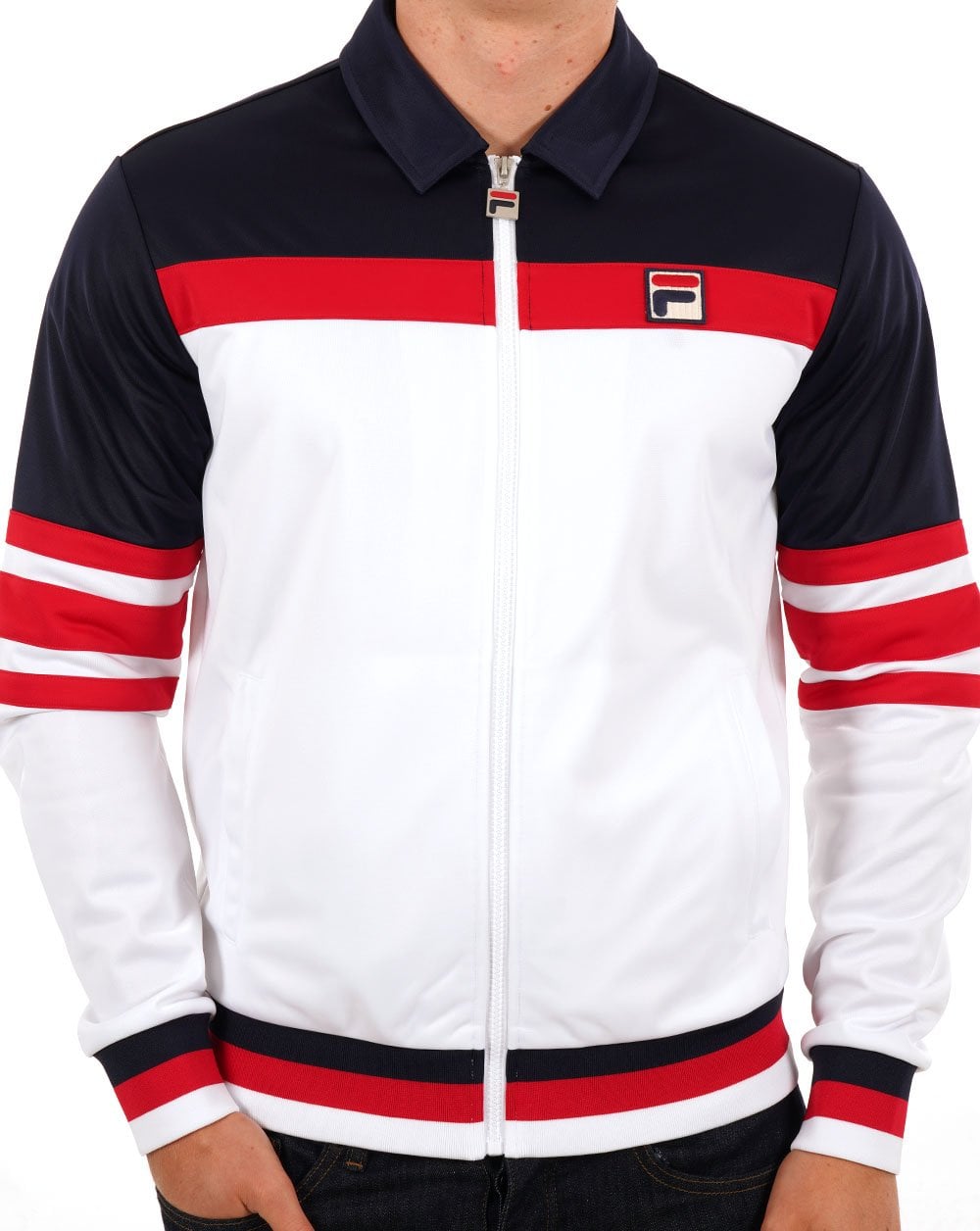 Fila Vintage Vilas OG Trainingsoberteil Weiß / Marineblau