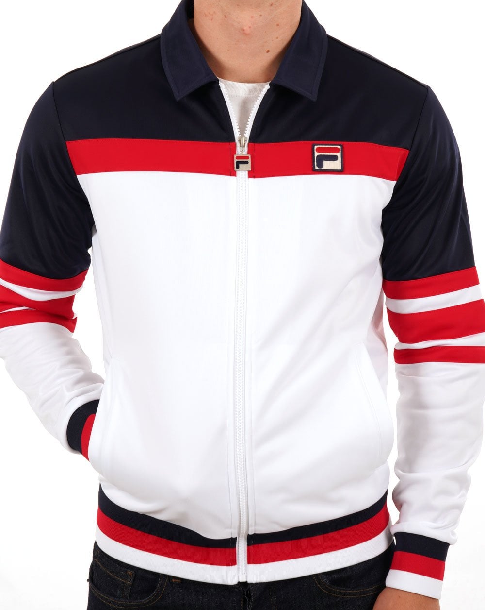 Fila Vintage Vilas OG Trainingsoberteil Weiß / Marineblau