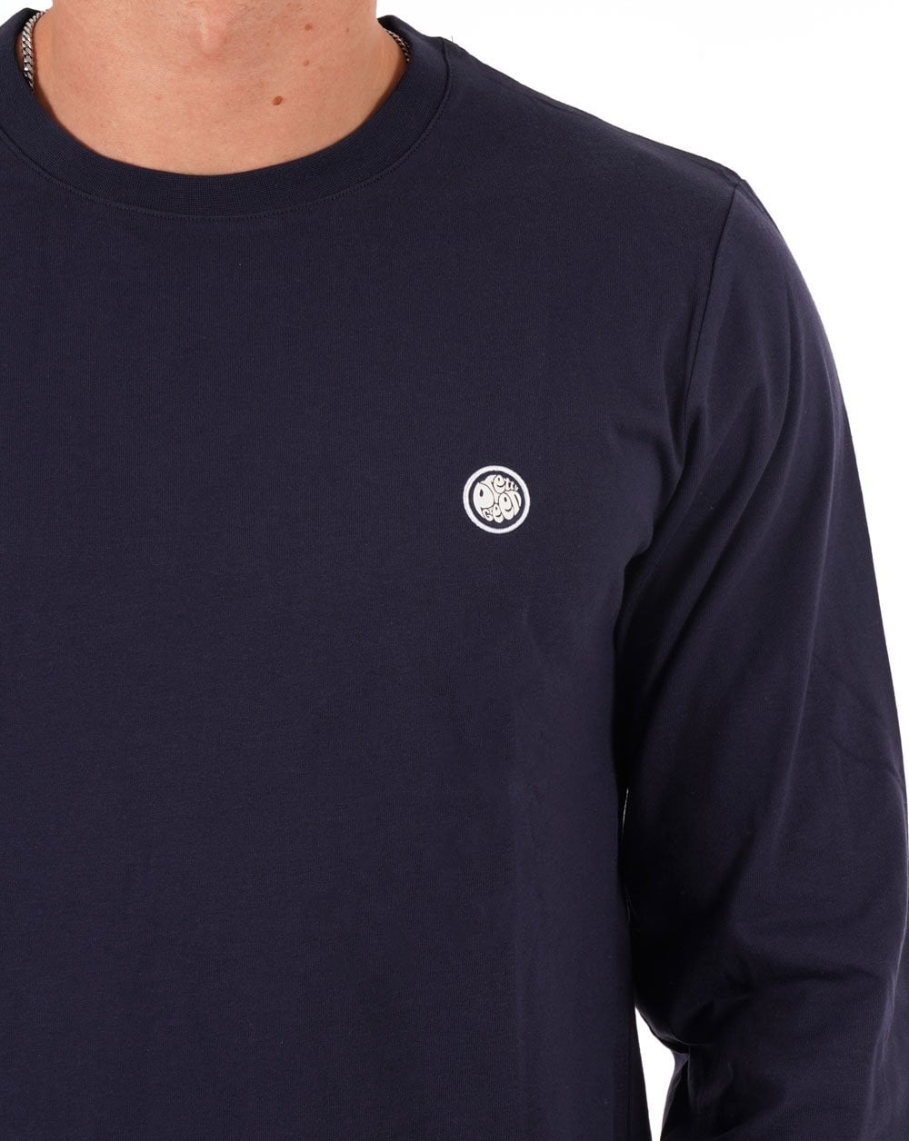 Pretty Green Mitchell Langarm-T-Shirt, Marineblau
