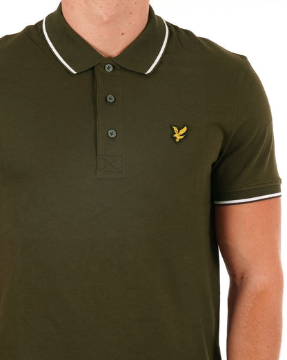 Lyle &amp; Scott Poloshirt mit Streifen Olivgrün/Weiß