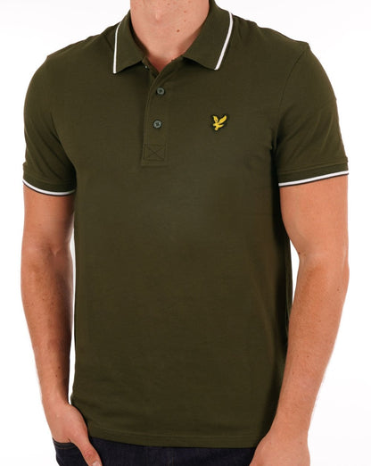 Lyle &amp; Scott Poloshirt mit Streifen Olivgrün/Weiß