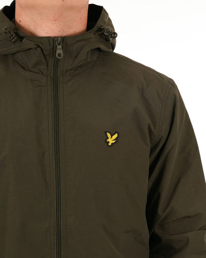 Lyle &amp; Scott – Durchgehende Kapuzenjacke mit Reißverschluss in Olivgrün