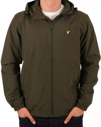 Lyle &amp; Scott – Durchgehende Kapuzenjacke mit Reißverschluss in Olivgrün