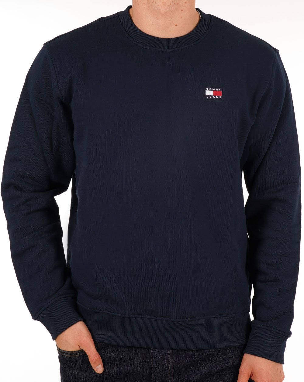 Tommy Jeans Sweatshirt mit Rundhalsausschnitt, Dunkelmarineblau