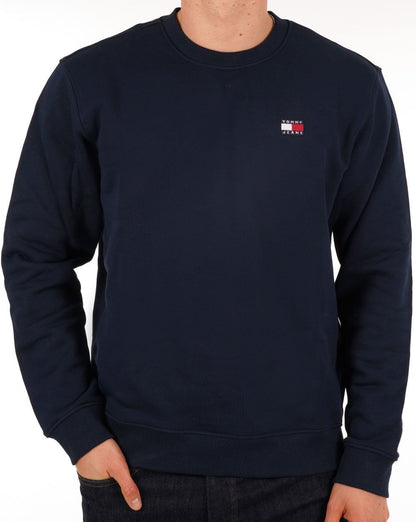 Tommy Jeans Sweatshirt mit Rundhalsausschnitt, Dunkelmarineblau