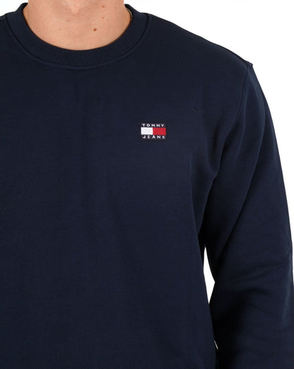 Tommy Jeans Sweatshirt mit Rundhalsausschnitt, Dunkelmarineblau