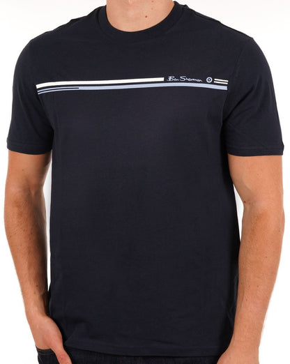 Ben Sherman – Gestreiftes T-Shirt in Marineblau