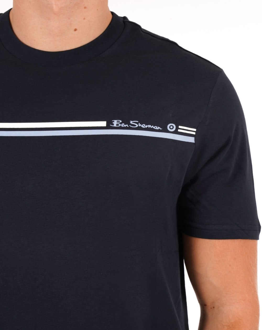 Ben Sherman – Gestreiftes T-Shirt in Marineblau