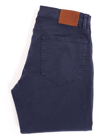 Gant – Elegante Jeans aus Baumwolltwill in normaler Passform, Marineblau