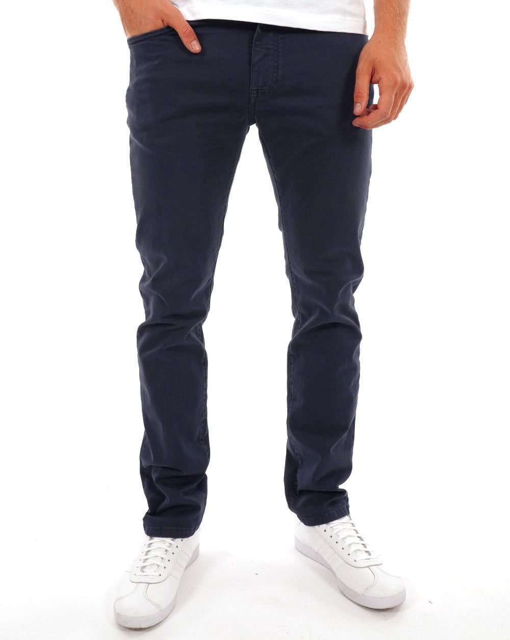 Gant – Elegante Jeans aus Baumwolltwill in normaler Passform, Marineblau