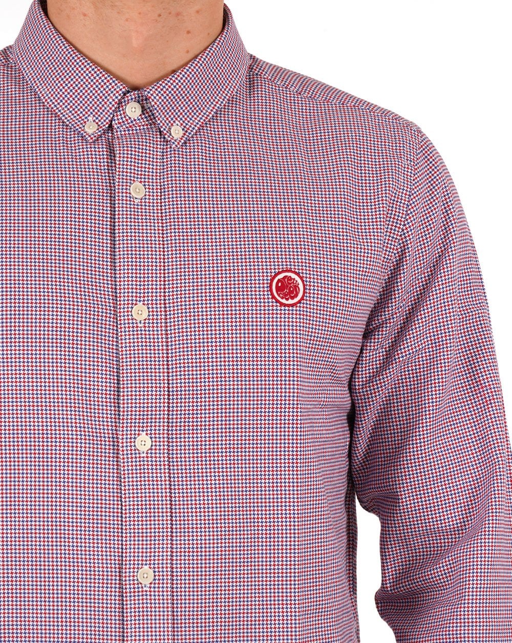 Pretty Green Houndstooth Shirt Red
