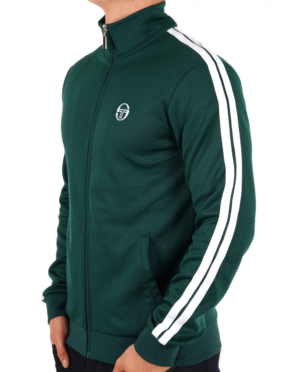 Sergio Tacchini 2-Streifen-Trainingsjacke Grün Weiß