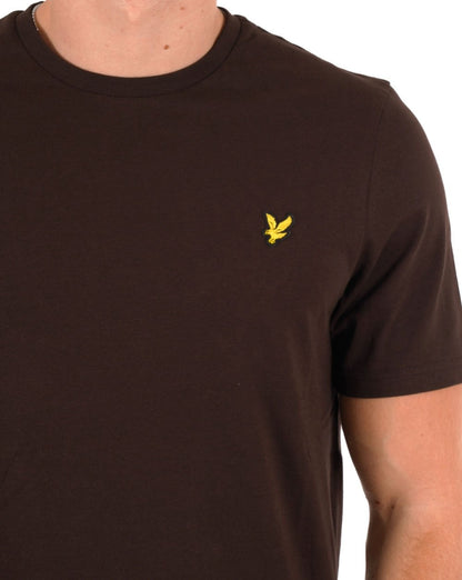 Lyle &amp; Scott – T-Shirt in dunkler Schokolade