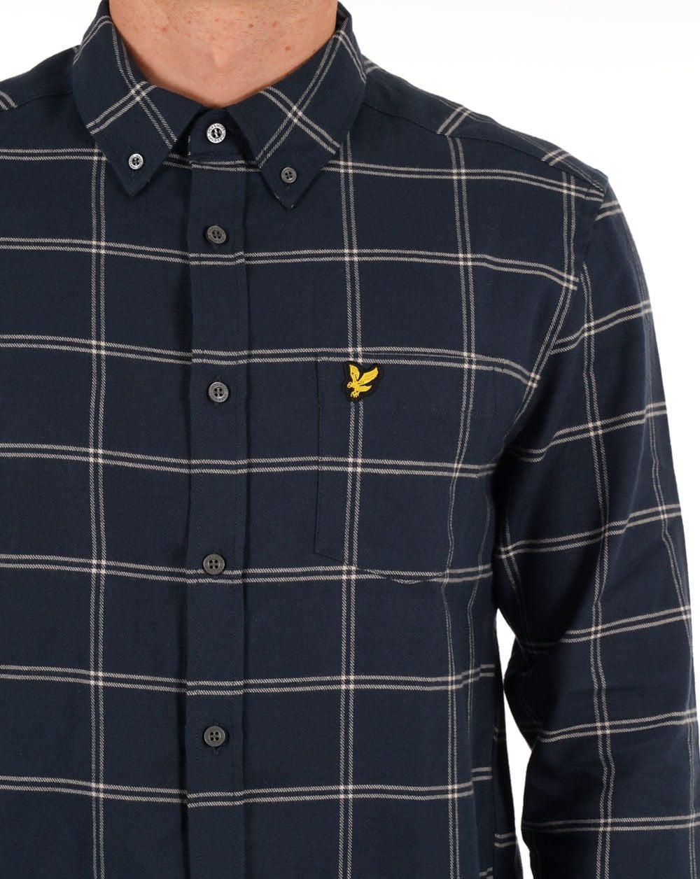 Lyle &amp; Scott – Hemd mit Fensterkaromuster, Marineblau