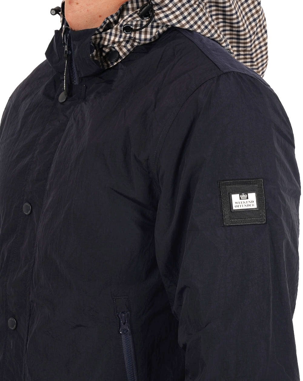 Weekend Offender Saunders AW Jacke Marineblau/Karo