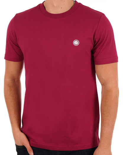 Pretty Green Mitchell T-Shirt Dunkelrosa