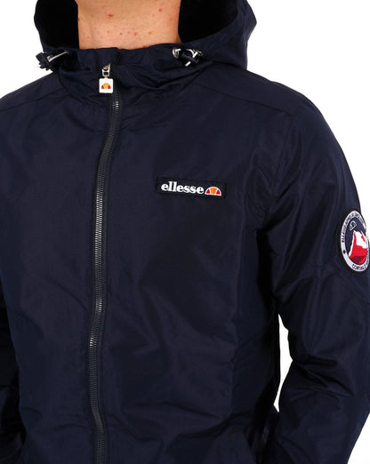 Ellesse – Beschichtete Terrassenjacke in Marineblau