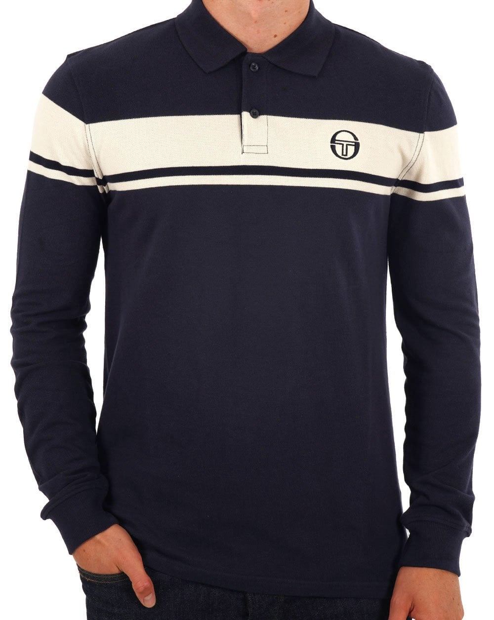 Sergio Tacchini Young Line Langarm-Poloshirt, Marineblau
