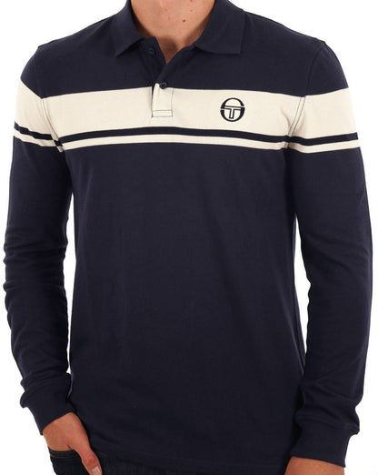 Sergio Tacchini Young Line Langarm-Poloshirt, Marineblau