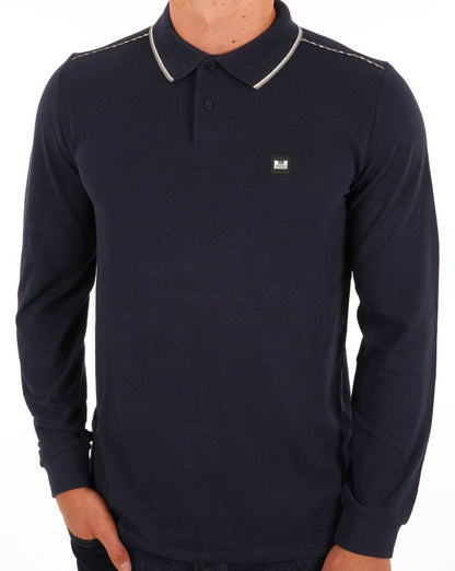 Weekend Offender Carola Langarm-Poloshirt Marineblau/Hauskariert