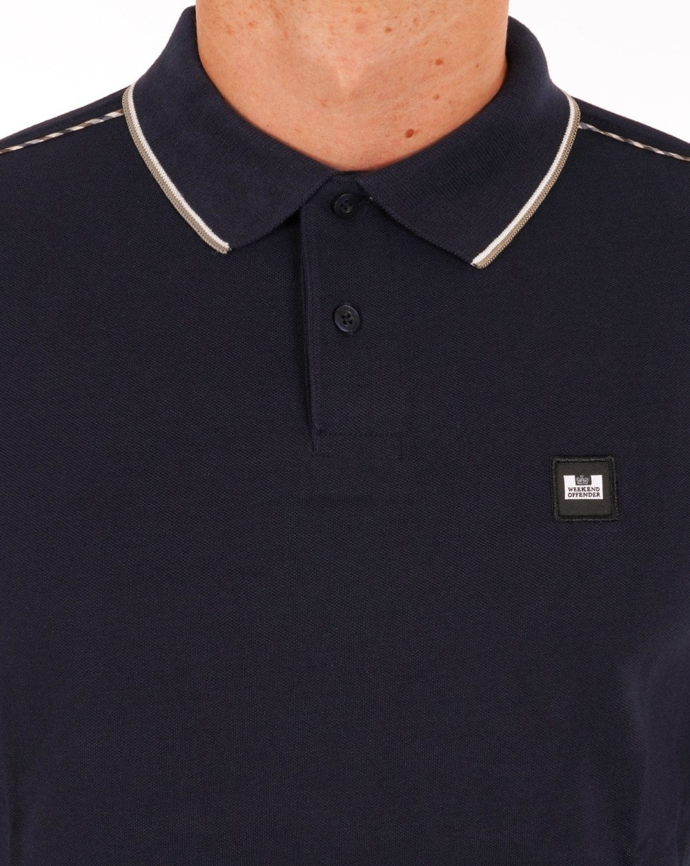 Weekend Offender Carola Langarm-Poloshirt Marineblau/Hauskariert
