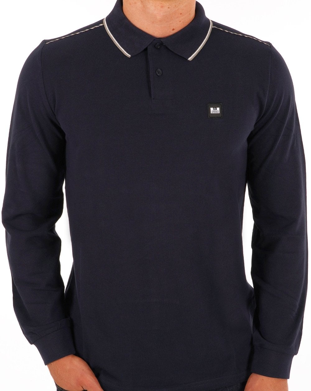 Weekend Offender Carola Langarm-Poloshirt Marineblau/Hauskariert