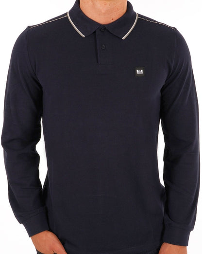 Weekend Offender Carola Langarm-Poloshirt Marineblau/Hauskariert