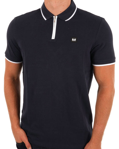 Weekend Offender Poloshirt mit Reißverschluss, Marineblau