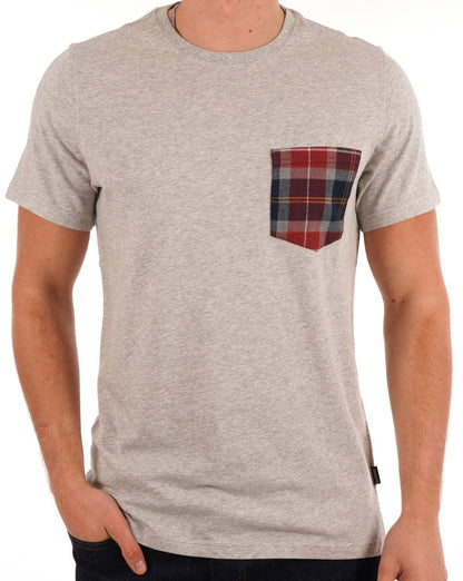 Barbour – Goole – T-Shirt mit Tasche in Graumeliert