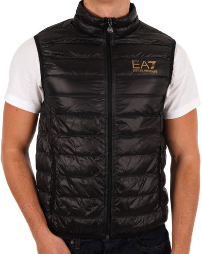 EA7 Core Logo Daunenweste - Schwarz/Gold