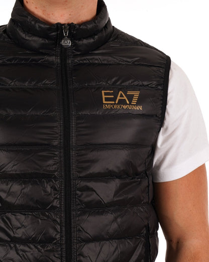 EA7 Core Logo Daunenweste - Schwarz/Gold