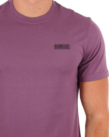 Barbour International – T-Shirt mit kleinem Logo in Lila