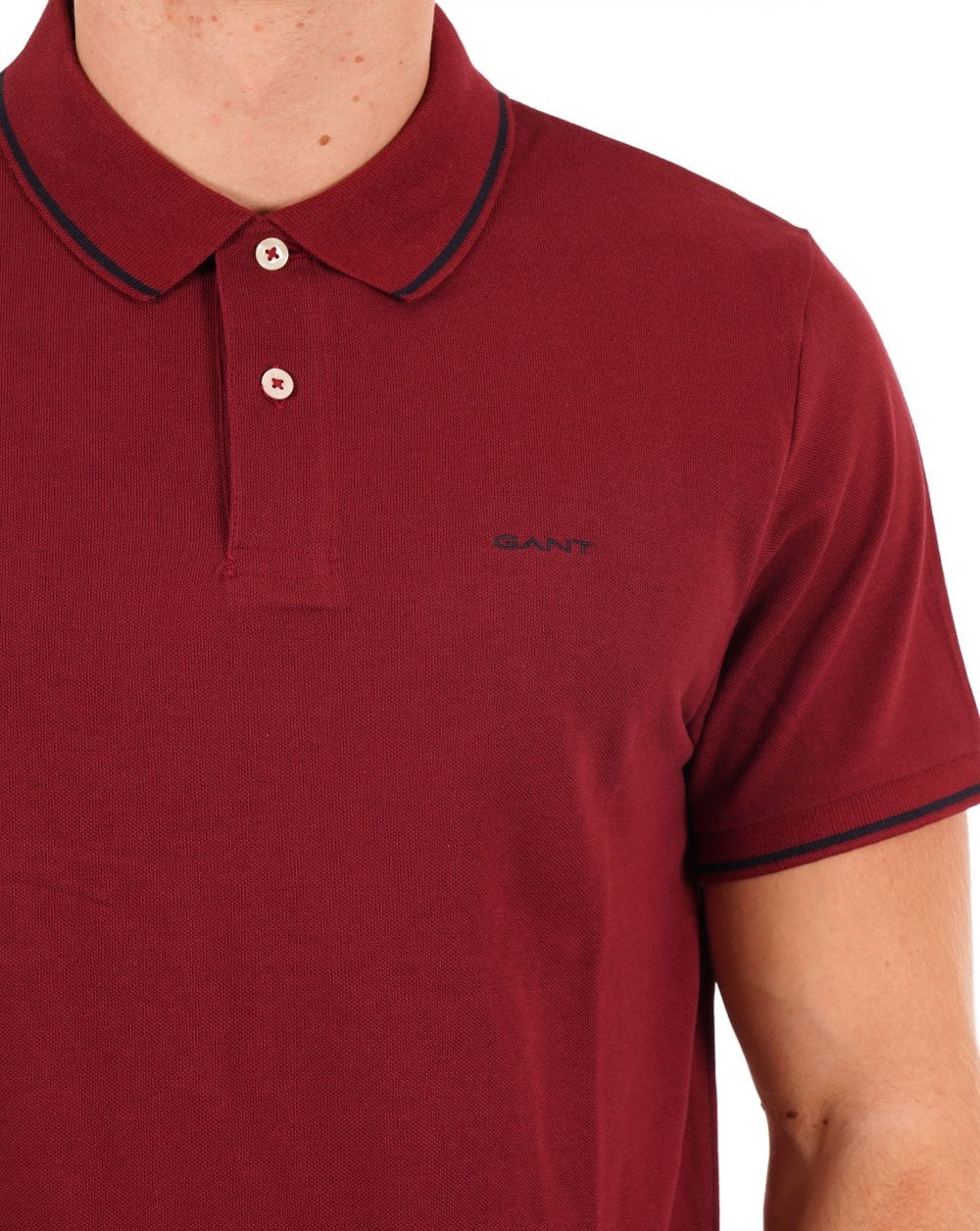Gant Tipping Pique Poloshirt Dunkelrot