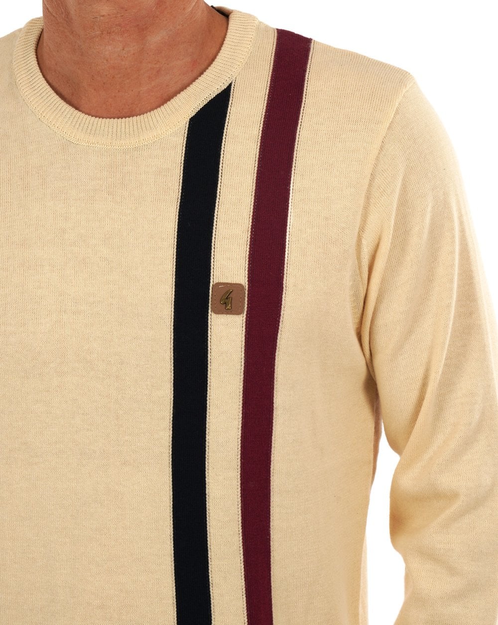 Gabicci Vintage Twin Stripe Rundhalsstrick Creme