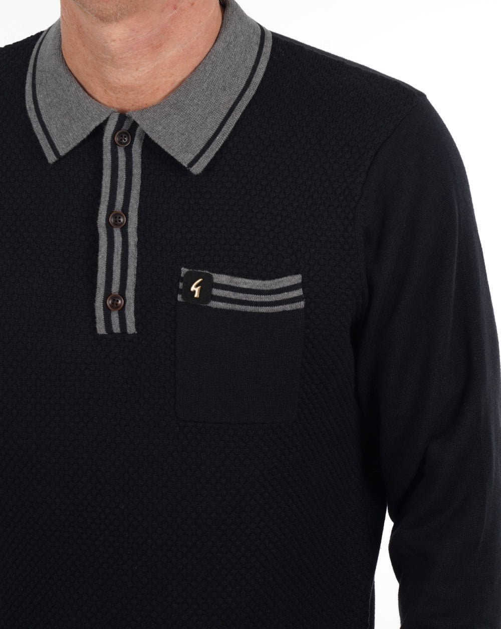 Gabicci Vintage Cruise Long Sleeve Knit Black
