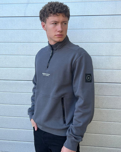 Marshall Artist – Siren – Sweatshirt mit 1/4-Reißverschluss, Schiefergrau