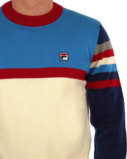 Fila Vintage Lorenzo Crew Knit Gardenia/Multi