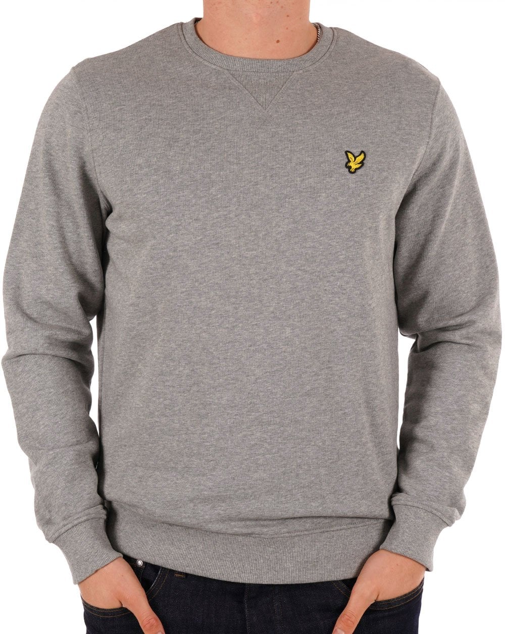 Lyle And Scott – Sweatshirt mit Rundhalsausschnitt, Mittelgrau meliert