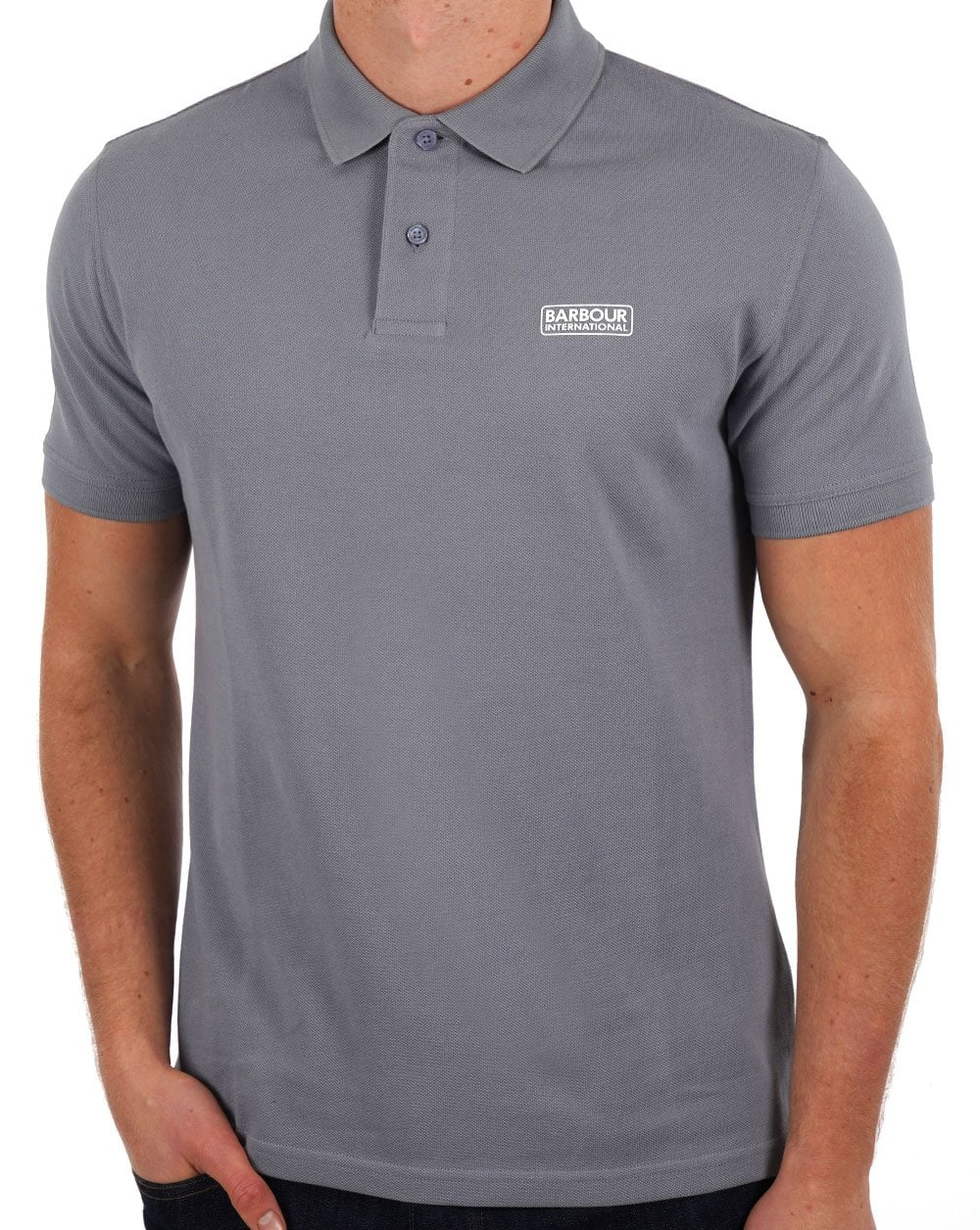 Barbour International Essential Poloshirt Grau