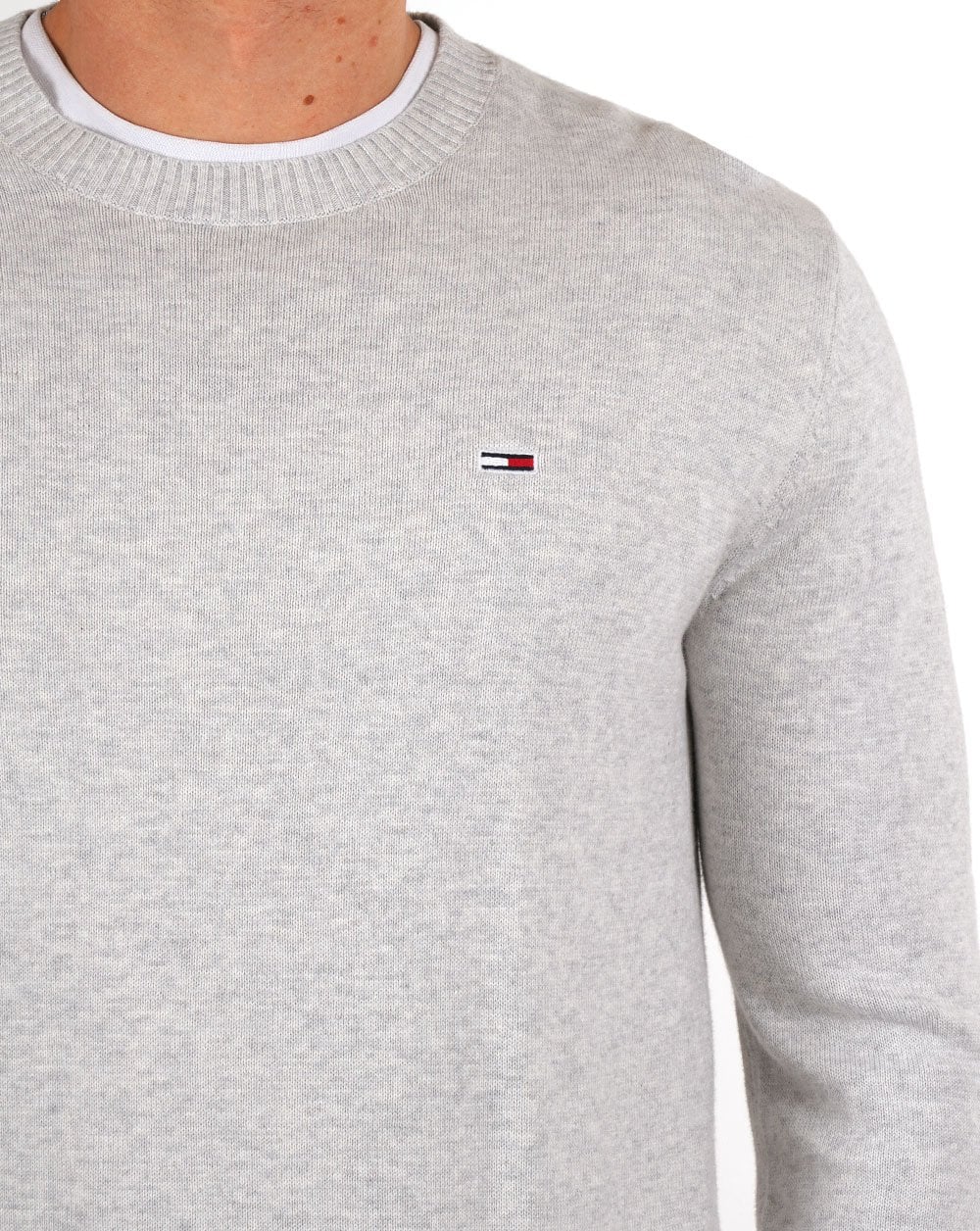 Tommy Jeans – Pullover mit Rundhalsausschnitt, Silbergrau