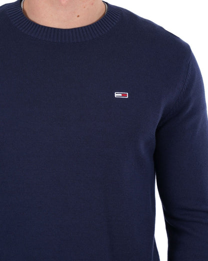 Tommy Jeans – Rundhalspullover in Marineblau