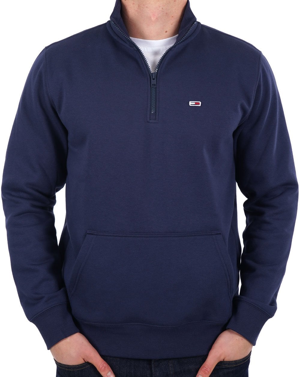 Tommy Jeans Sweatshirt mit Viertelreißverschluss, Marineblau