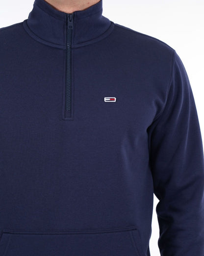 Tommy Jeans Sweatshirt mit Viertelreißverschluss, Marineblau