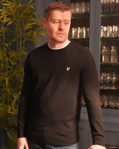 Lyle And Scott – Rundhalspullover aus Merinowolle in Schwarz