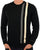 Gabicci Vintage Twin Stripe Crew Neck Knit Black