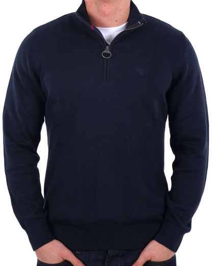 Barbour – Pullover mit halbem Reißverschluss in Marineblau