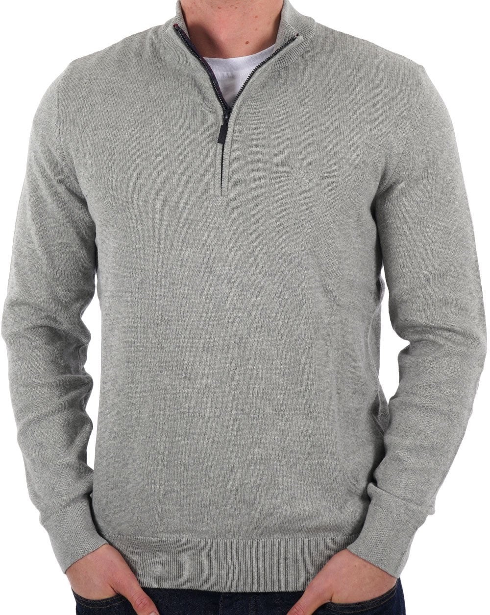 Barbour Avoch Pullover mit halbem Reißverschluss, Grau meliert