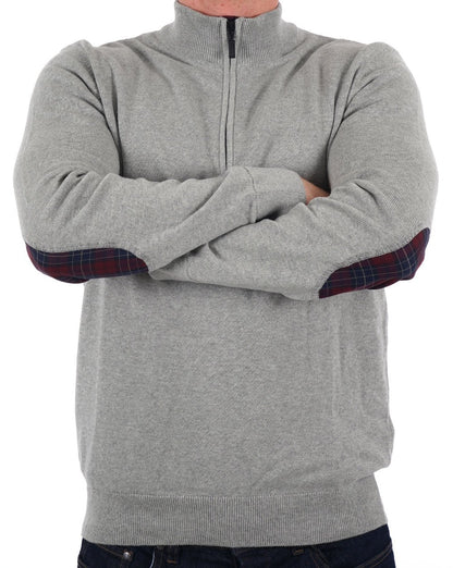Barbour Avoch Pullover mit halbem Reißverschluss, Grau meliert